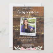 Invitation Rustique Western Quinceañera 15ème anniversaire Ph (Devant)