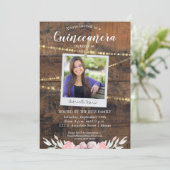 Invitation Rustique Western Quinceañera 15ème anniversaire Ph (Debout devant)
