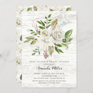 Invitation Rustique White Floral