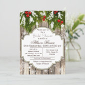 Invitation Rustique Winter Woodland Bride douche (Debout devant)