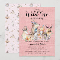 Rustique Woodland amis Wild One Girls Baby shower
