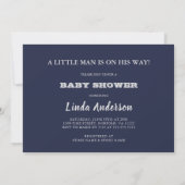 Invitation Rustique Woodland Baby Boy Shower (bleu marine) (Dos)