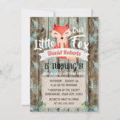 Invitation Rustique Woodland Little Fox 8e fête d'anniversair (Devant)