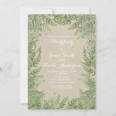 Invitation Rustique Woodsy Feuille Botanique Mariage Kraft (Devant)