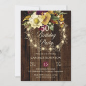 Invitation Rustique Woodsy Lighted Wreath 50e fête d'annivers (Devant)