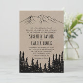 Invitation Rustique Woodsy Mountain Mariage officiel (Debout devant)