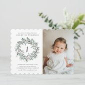 Invitation Rustique Wreath 1er fête d'anniversaire (Debout devant)