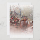 Invitation Rusty Bells Holly Berries Dîner de vacances (Dos)