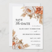Invitation Rusty Terracotta Mariage Floral Enregistrer La Dat (Devant)