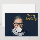 Invitation Ruth Ginsburg souffler Bubble gomme Joyeux anniver (Devant / Derrière)