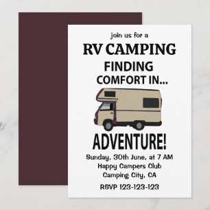 Invitation RV Camping Aventure Happy Camper Rving