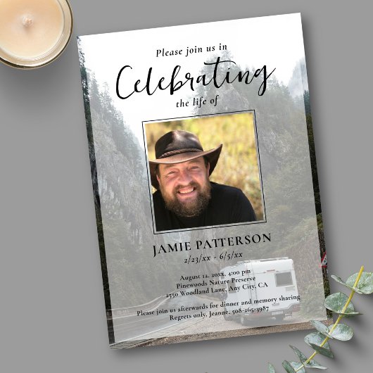 Invitation RV RVer Camper Celebration of Life, Funeral Photo