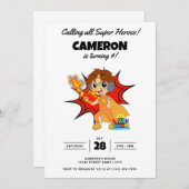 Invitation Ryan's World Comic Anniversaire (Devant / Derrière)