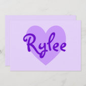 Invitation Rylee en violet (Devant / Derrière)