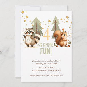 Invitation S’more Fun Woodland Outdoor Adventure Anniversaire
