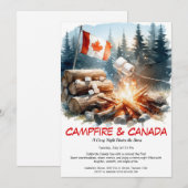 Invitation S’mores, Histoires & Étoiles | Fête du Canada Feu (Devant / Derrière)