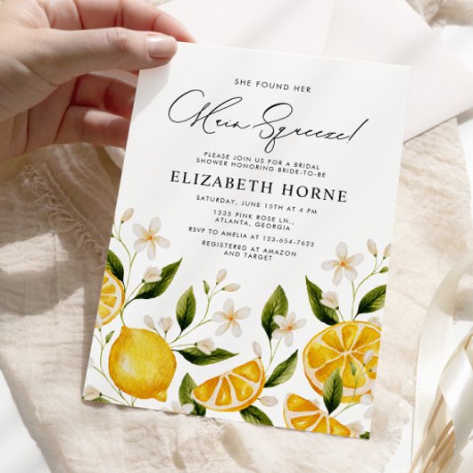 Invitation Sa Fête des mariées principale Squeeze Lemon Party