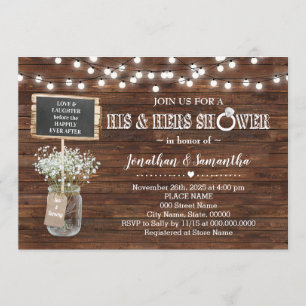 Invitation Sa grange rustique wedding shower