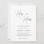 Invitation Sa nuptiale simple de douches en couple (Devant)