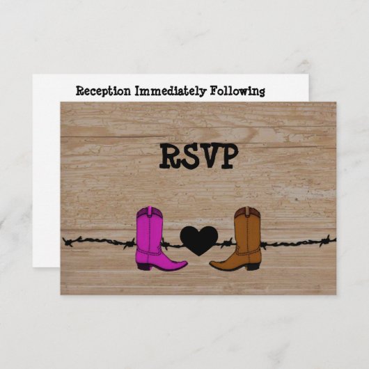 Invitation Sa Réception Des Bottes De Cowboy Et Sa Réception (Devant / Derrière)