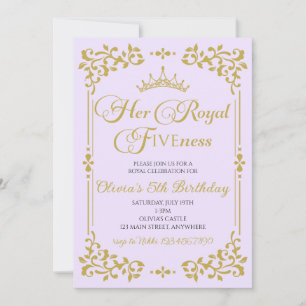Invitation Sa Royal Fiveness Gold Princess 5e anniversaire