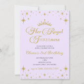 Invitation Sa Royale Mention Gold Princesse 3e anniversaire (Devant)