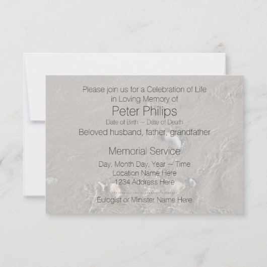 Invitation Sable 1 Célébration du service commémoratif de la (Dos)