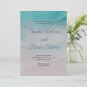 Invitation Sable à thème et Mariage aquatique (Debout devant)