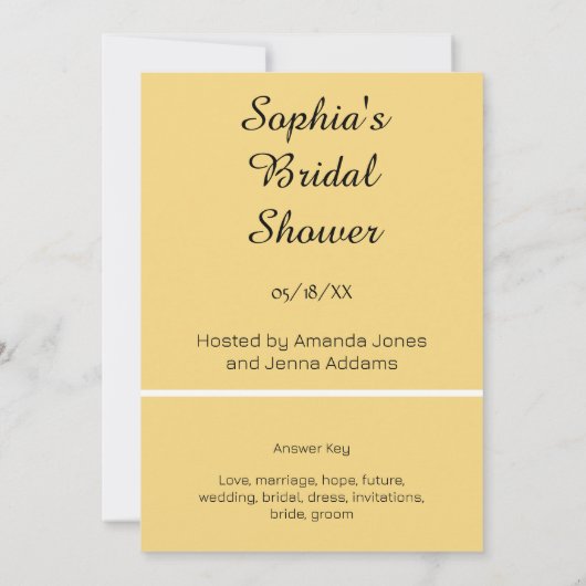 Invitation Sable Brown mot nuptiale jeu de course (Dos)