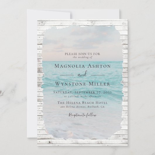 Invitation Sable De Plage Élégant Tropical moderne Mariage (Devant)