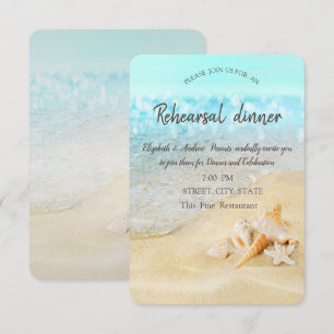 Invitation Sable de plage Mer Coquillages Dîner de répétition