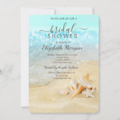 Invitation Sable de Plage Mer Coquillages Réception de Mariag (Devant)