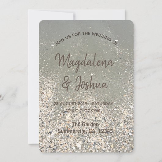 Invitation Sable de rivage de plage personnaliser (Devant)