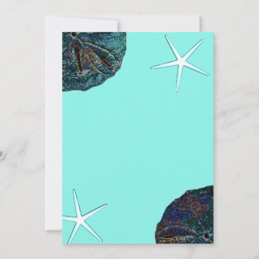 Invitation Sable Dollar Abstrait Sea Shells Turquoise Beach W (Dos)