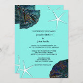 Invitation Sable Dollar Abstrait Sea Shells Turquoise Beach W (Devant / Derrière)