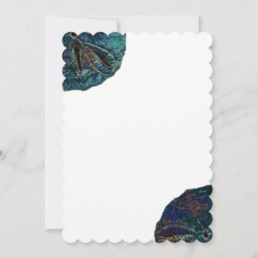 Invitation Sable Dollar Art Abstrait Bleu Blanc Plage Mariage (Dos)