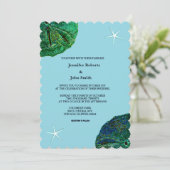 Invitation Sable Dollar Bleu Sanddollar Plage Starfish Mariag (Debout devant)