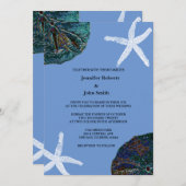 Invitation Sable Dollar Coquillage Cornflower Blue Beach Mari (Devant / Derrière)