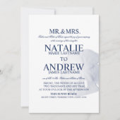 Invitation Sable Dollar Mariage Marine Bleu (Devant)