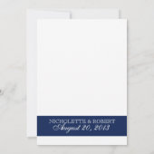 Invitation Sable Dollar Marine Mariage bleu (Dos)