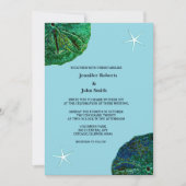 Invitation Sable Dollar Sanddollar Plage Starfish Blue Mariag (Devant)