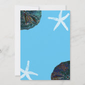 Invitation Sable Dollar Sea Shells Abstrait Blue Beach Weddin (Dos)