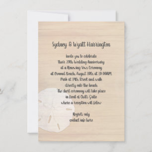 Invitation Sable Dollar Wood Beach Vows Anniversaire Invitati