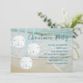 Invitation Sable Dollars Noël Fête Plage Thème (Debout devant)