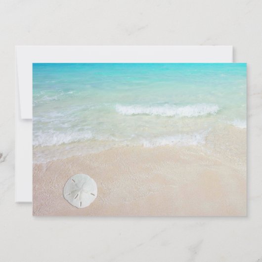 Invitation Sable Dollars Noël Fête Plage Thème (Dos)