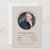 Invitation Sable élégant et photo Brown ronde funérailles com (Devant)