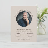 Invitation Sable élégant et photo Brown ronde funérailles com (Debout devant)