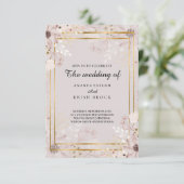 Invitation Sable et mariage romantique naturel (Debout devant)