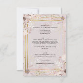 Invitation Sable et mariage romantique naturel (Dos)