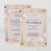Invitation Sable et mariage romantique naturel (Devant / Derrière)
